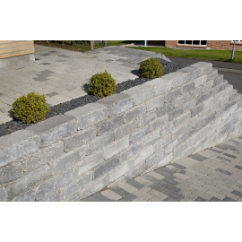 Holmegaardsten 21x42x14 cm - Makro Kantblokke - Gråmix 2