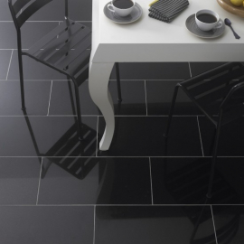 Absolute Black Poleret Granitfliser 30,5x61x1 cm - overflade m/fas